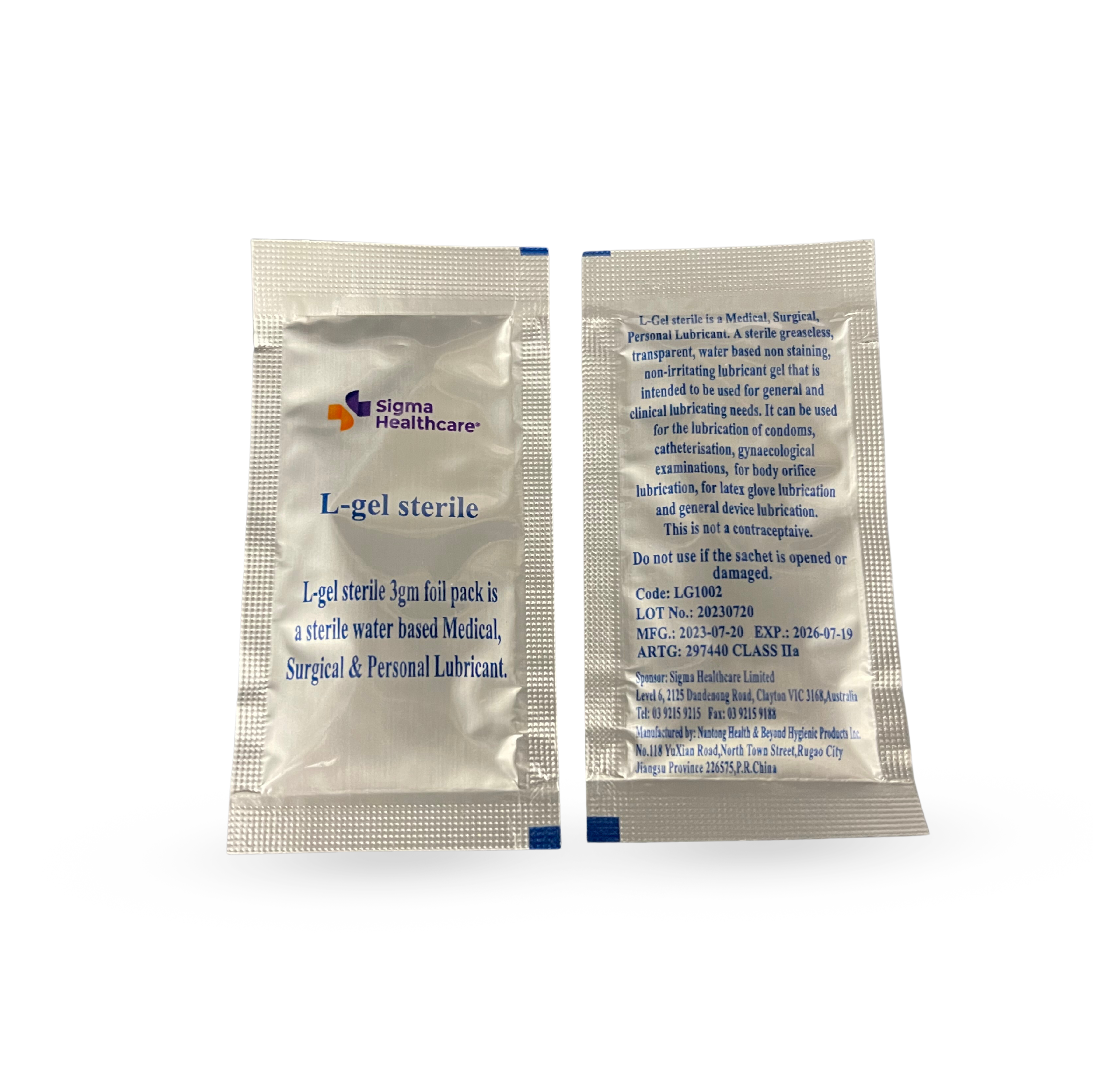 L-gel Sterile Lubrication Gel 3gm Sachet (LG1002) - Medisa