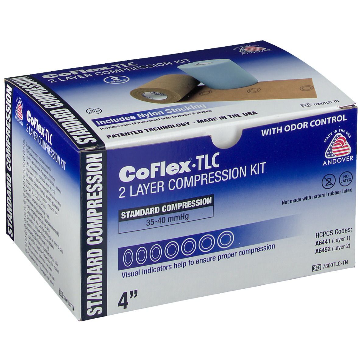 CoFlex TLC Two Layer Compression Bandage Kit Boot Wraps, Blue Foam, Box of 1 Kit - All Sizes