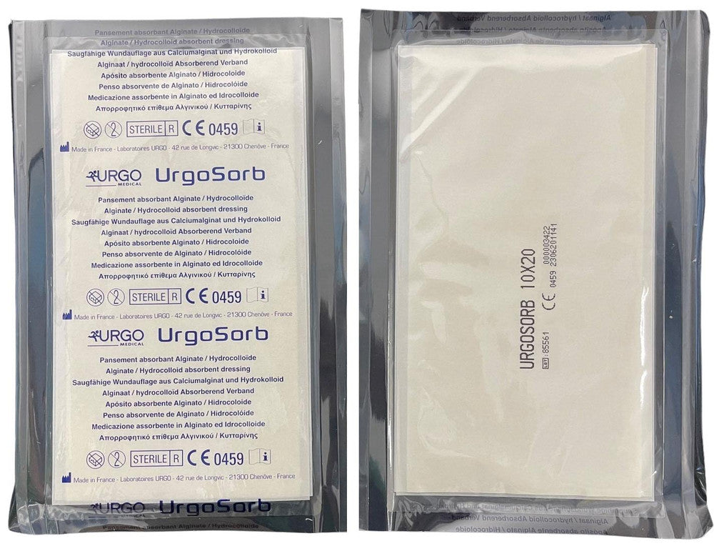 Urgosorb Alginate Wound Dressing 10cm x 20cm - All Packaging