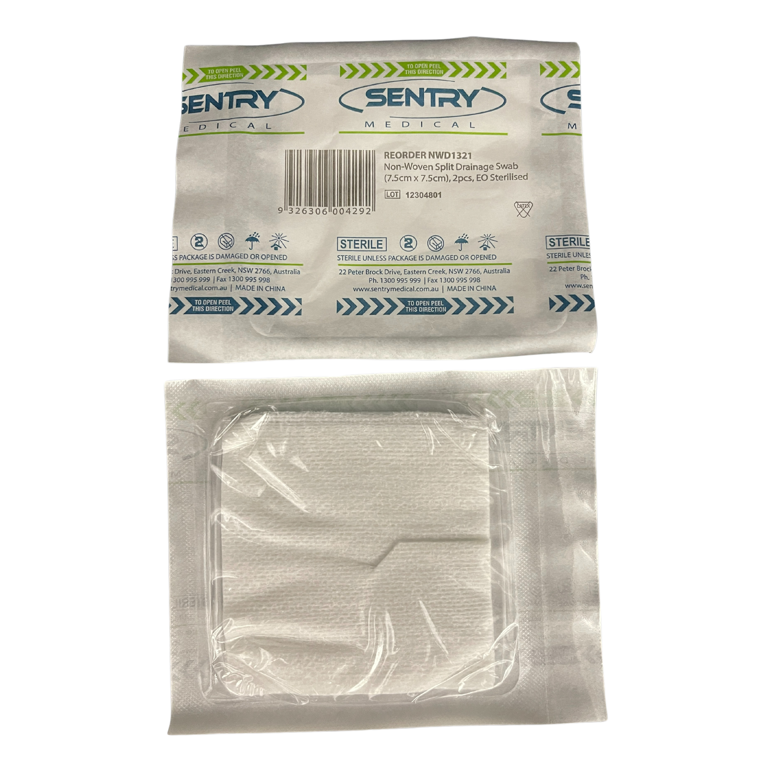 Sentry Non-Woven Split Drainage Swab | Medisa