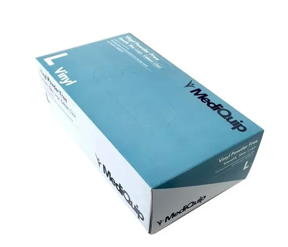 Gloves Mediquip Vinyl Smooth Powder Free Clear - All Sizes