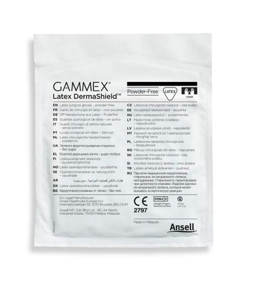 Gammex Latex DermaShield Powder-free Surgical Gloves - Box of 50