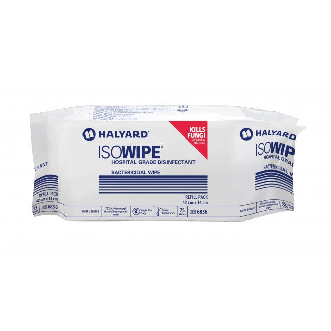 Halyard Isowipe Disfeciting Wipes Refill Pack - Box of 75