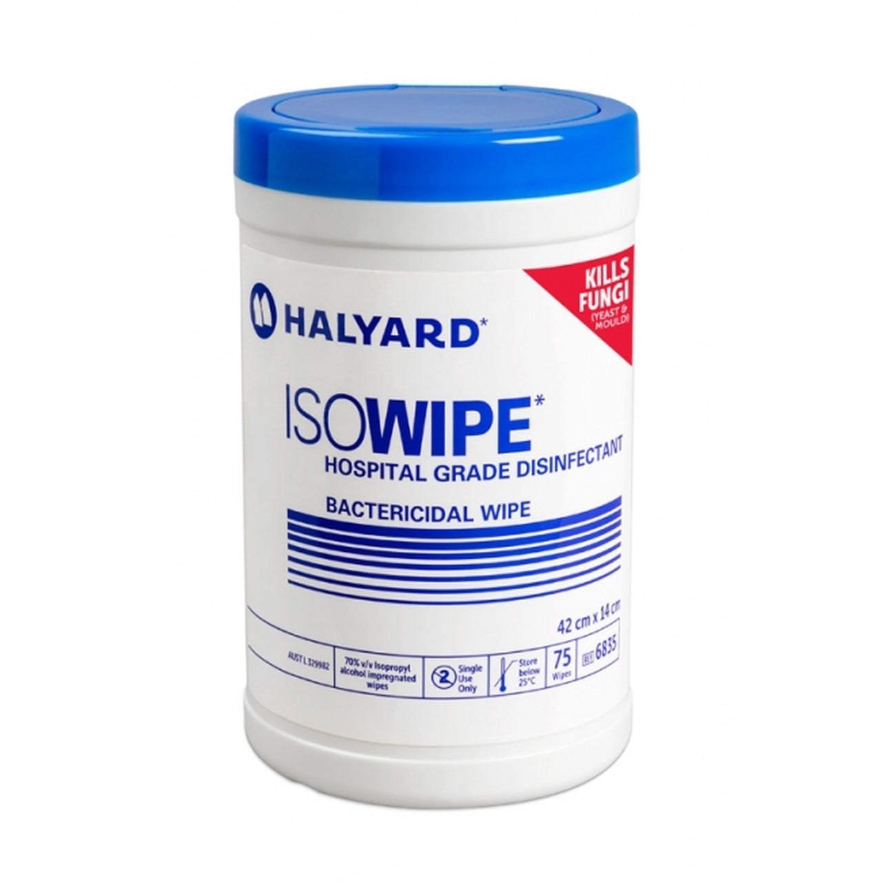 Halyard Isowipe Bactercidal Wipes 70% Alcohol Wipes 42cm x 14cm KC685