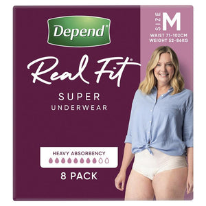 Depend Real Fit Super Underwear For Women 1320mL Nude - All Sizes
