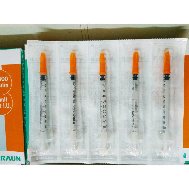 B. Braun Omnican Single-Use Insulin Syringes With Integrated Needle, Box of 100 - All Sizes