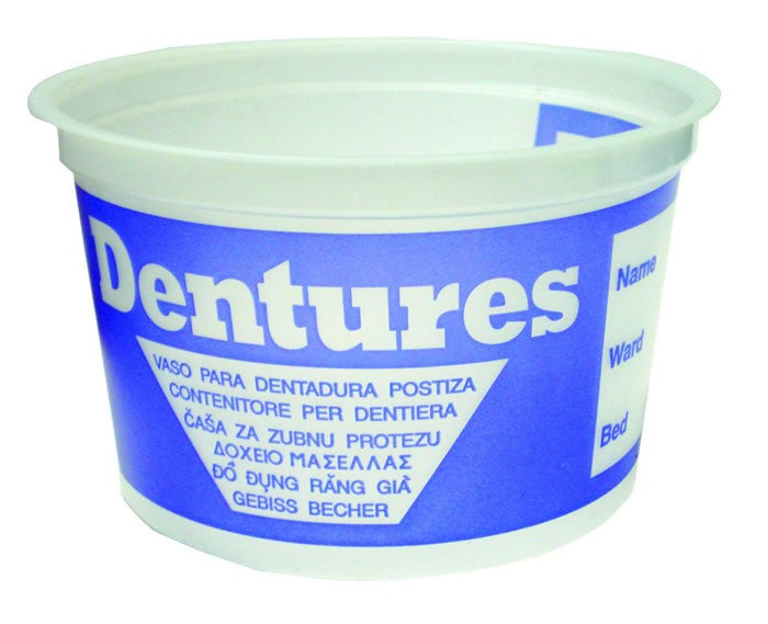 Denture Cup Printed Disposable 260ml no lid HVLB260 All Packaging