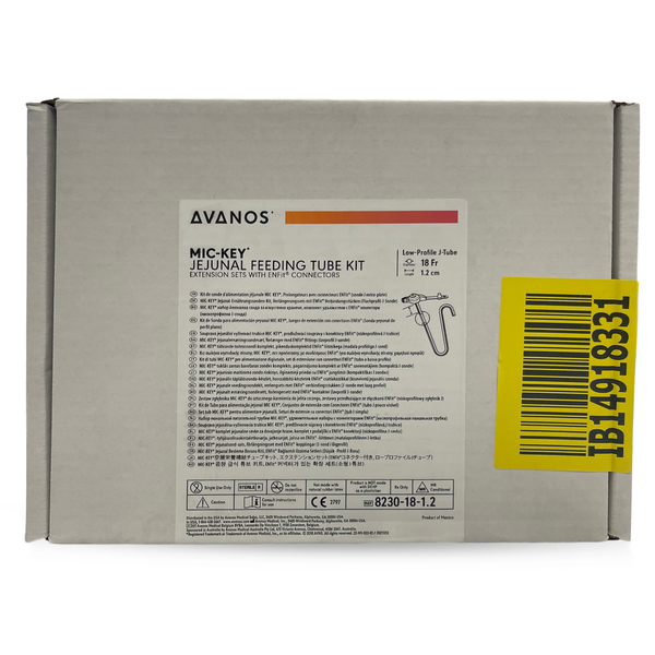Avanos Mic-Key Low-Profile Jejunal Tube Enfit Extension Set 14Fr/ 18Fr - All Sizes (0.8cm - 4.5cm)