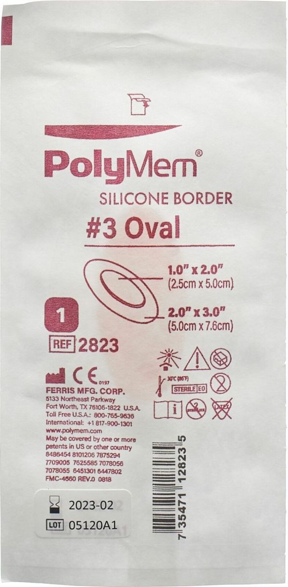 Polymem Oval Silicone Border Dressing - All Sizes