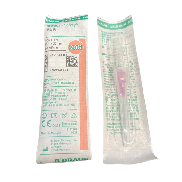 B. Braun Introcan Safety IV Catheters 20Gx1.25