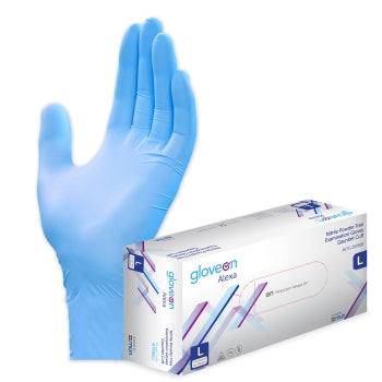 Gloveon Alexa Nitrile Exam Gloves Sterile Powder Free Gauntlet Cuff - Box of 50