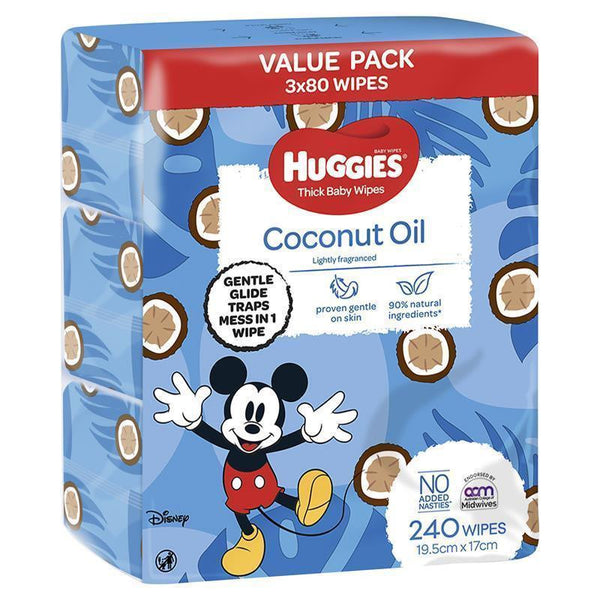 Huggies Thick Baby Wipes Coconut Oil (92890)