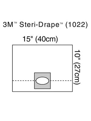 3M Steri-Drape Refractive Drape 40cm x 27cm, 1Ctn (4 x 20/Box) 1022