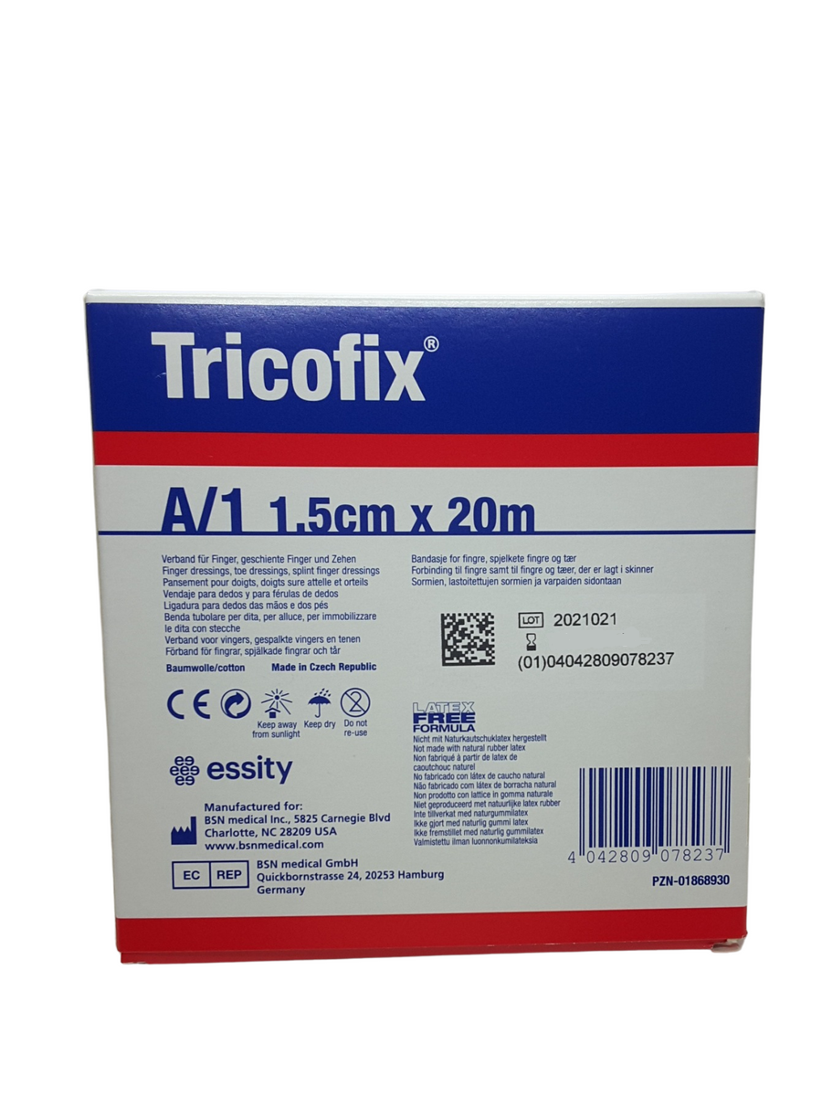 Tricofix Tubular Bandage Size A 1.5cm Fingers/Toes 02191 00 20mtr