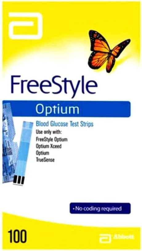 Freestyle Optium Blood Glucose Test Strips, Box of 100 (ADC9988470)