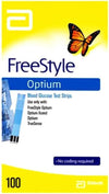 Freestyle Optium Blood Glucose Test Strips, Box of 100 (ADC9988470)