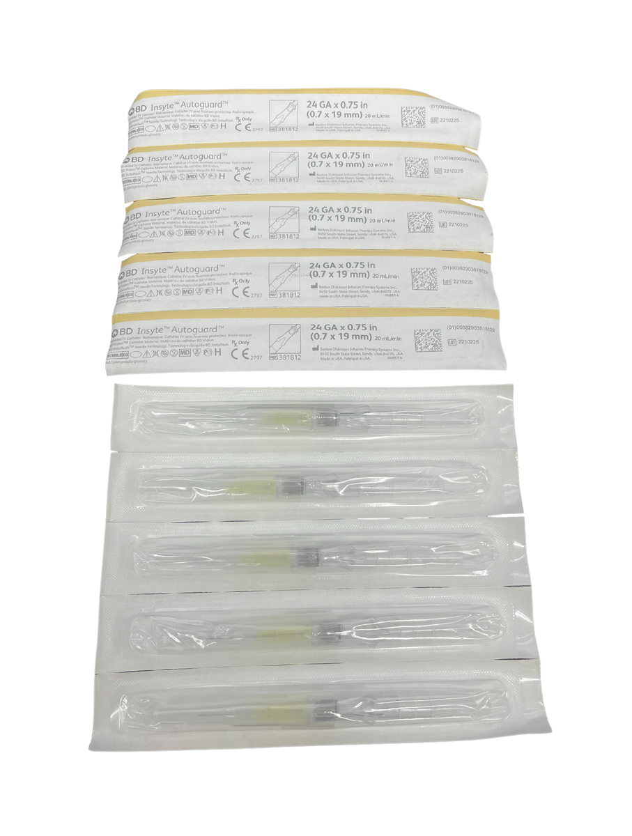 BD Cannula Insyte Autoguard 24G x 0.75" (0.7x19mm) 381412 (381812)