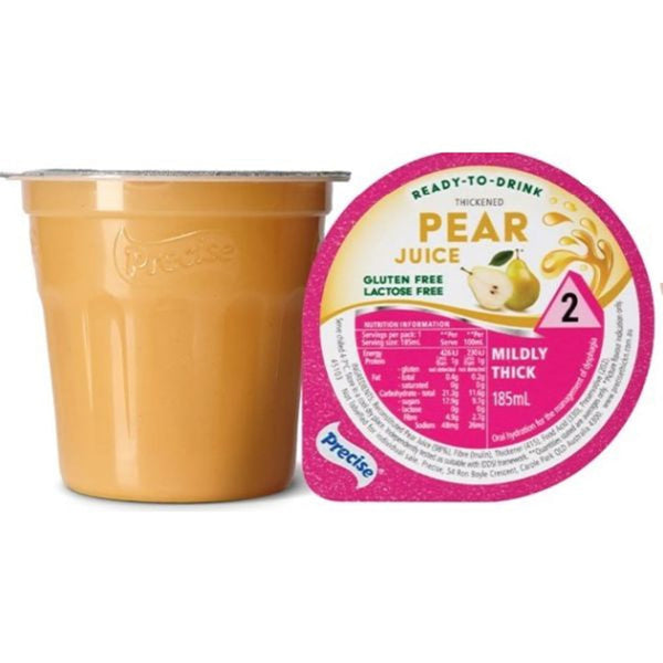 Precise Ready-To-Drink Thickened Pear Juice 185mL, Pack of 12 (Level 2 - Level 3)