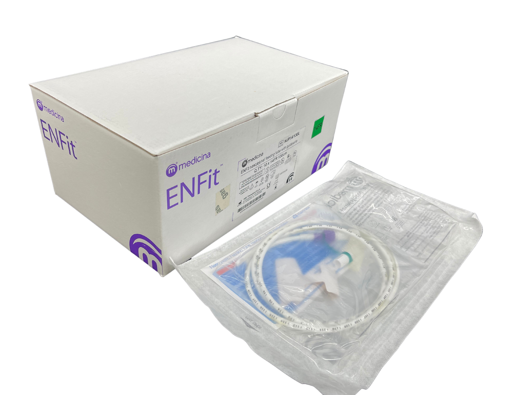 Medicina ENFit Polyurethane Nasojejunal Feeding Tube With Guidewire 14CH, Sterile, Box of 10 - All Sizes