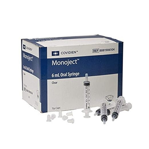 Covidien Monoject Oral Medication Syringe Clear 6mL, (8881906104) - Box of 500