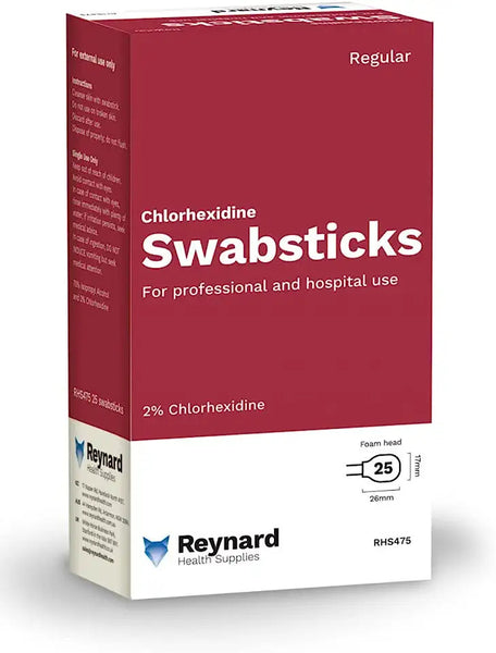 Reynard 2% Chlorhexidine Antiseptic Swabstick, Alcohol free (RHS475)