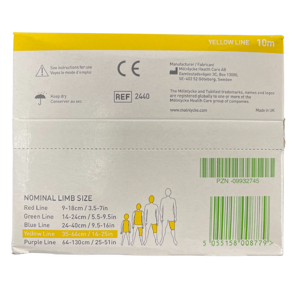 Molnlycke Tubifast Bandage Small Trunk/Head 35 65Cm Yellow 2440 Roll