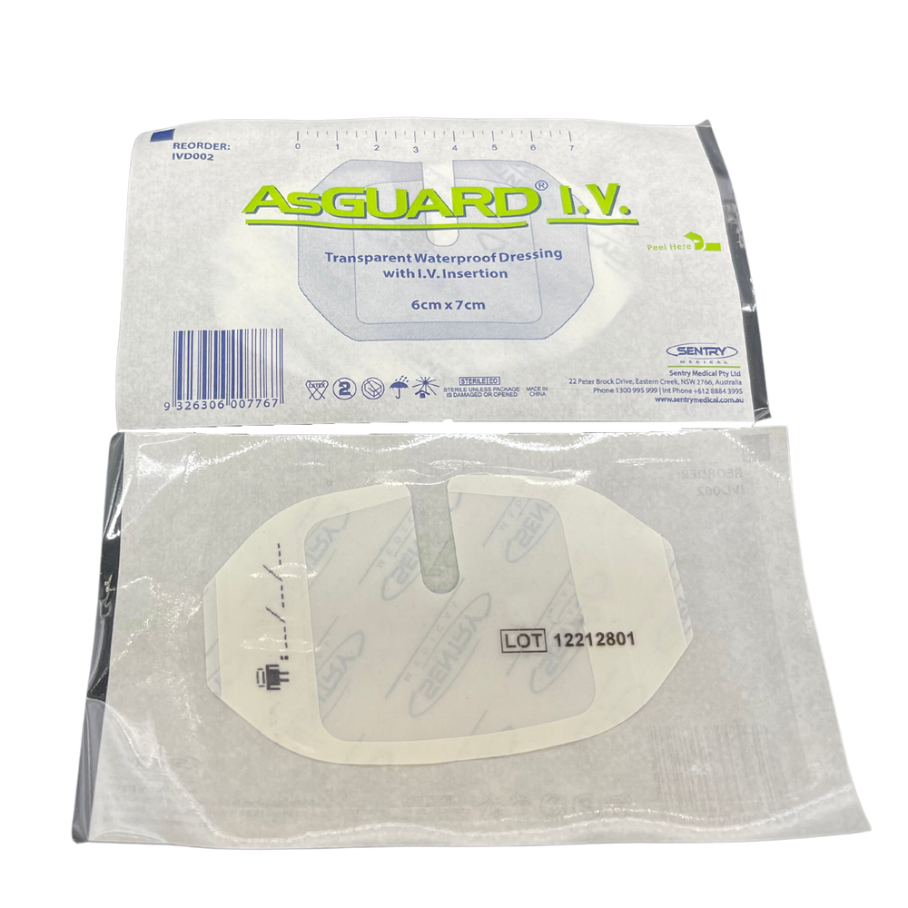 Sentry Sentry AsGUARD I.V Dressing 6cm x 7cm Box of