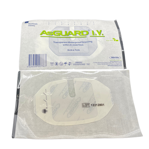 AsGUARD I.V Dressing 6cm x 7cm, Box of 50 (IVD002)