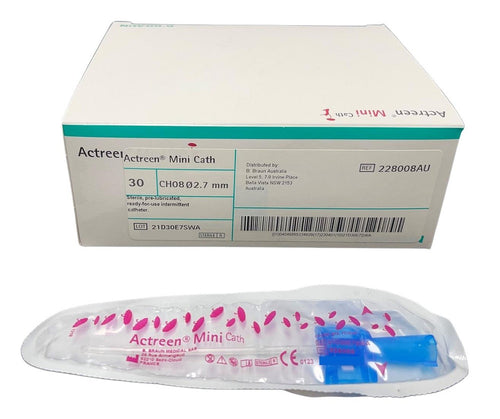 B. Braun Actreen Mini Catheter 08 CH - 2.7 mm Nelaton Female,  9cm Sterile - Box of 30