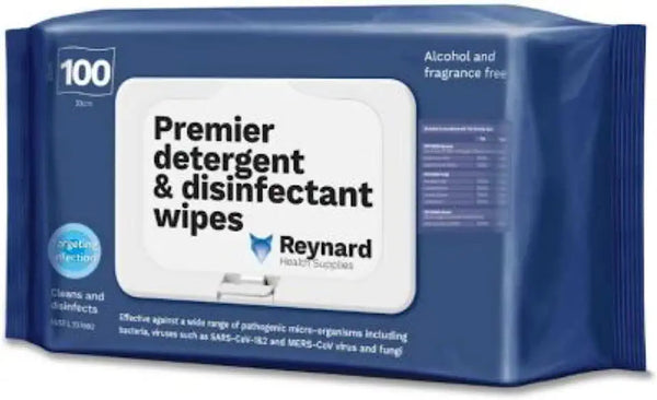 Reynard Premier Detergent & Disinfectant Wipes - All Types