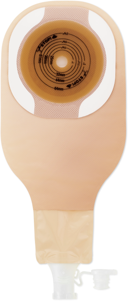 Hollister Moderma Flex One-Piece High Output Ostomy Pouch Flat With Flextend Skin Barrier Adhesive Border Maxi, Ultra Clear - 16mm - 64mm CTF - Box of 10