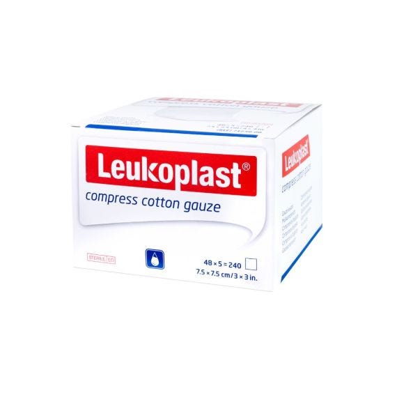 Leukoplast Compress Cotton Gauze Sterile White - All Sizes