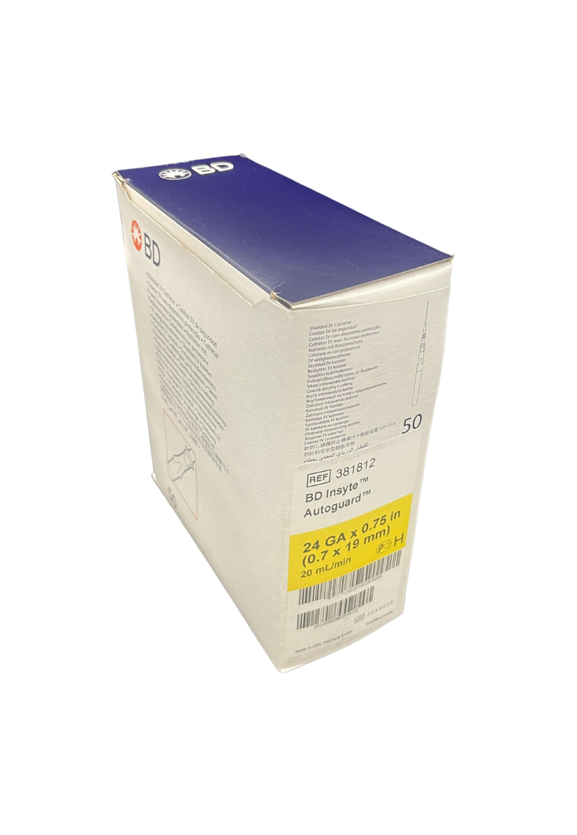 BD Cannula Insyte Autoguard 24G x 0.75" (0.7x19mm) 381412 (381812)