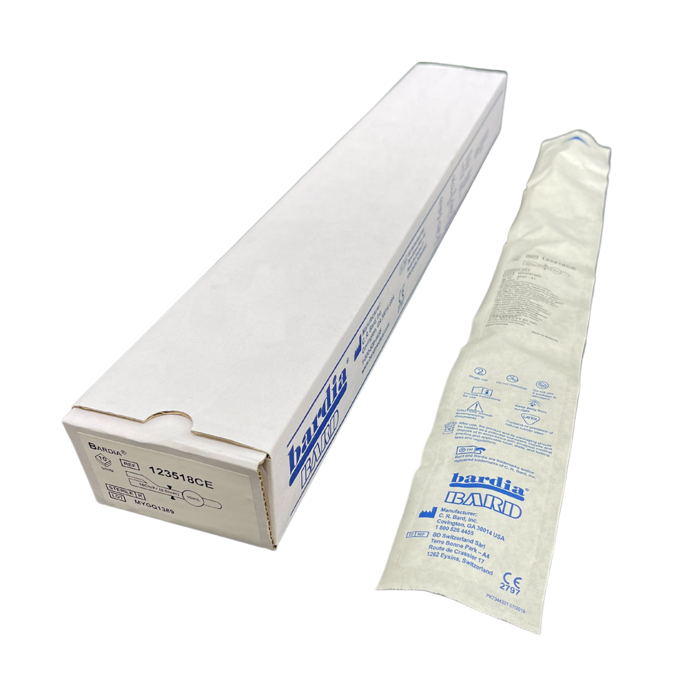 Bardia Catheter 18G 10cc Silicone Coated Latex 40cm Grey Box