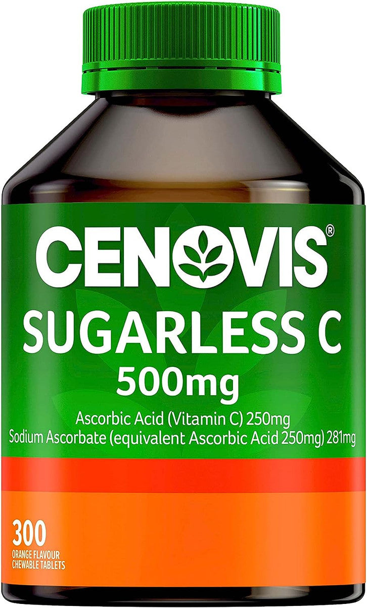 Cenovis Sugarless C 500Mg Orange Flavour Tablets Jar Of 300