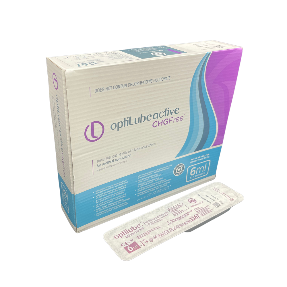 OptiLube Active Lidocaine 2% and CHG Free Syringe - All Sizes