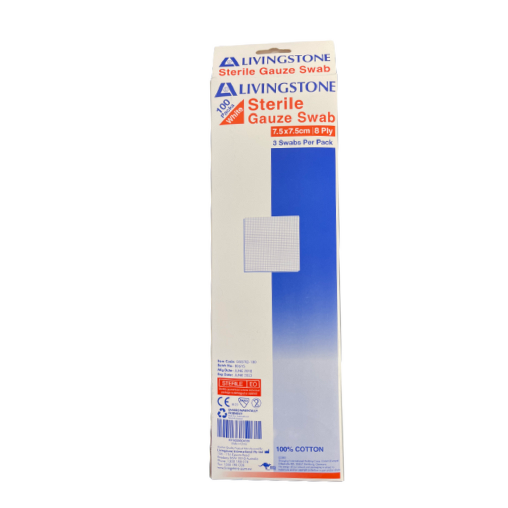 Sterile Gauze Swabs 7.5 x 7.5 cm x 8 ply