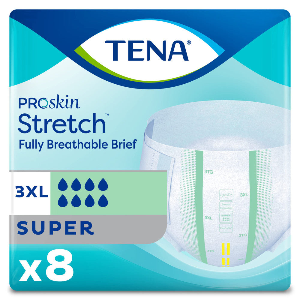 Tena Stretch Bariatric XXX-Large Waist 173 243cm 2156ml Green - 8 Units /Pack - Pack of 4