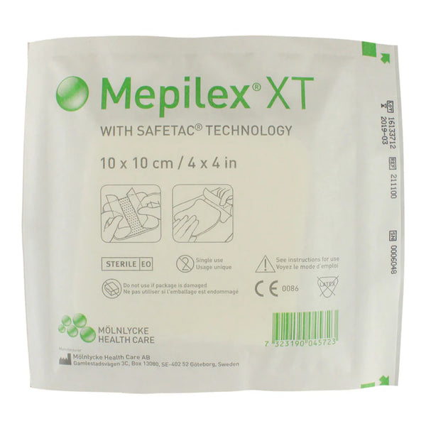 Molnlycke Mepilex XT Absorbent Foam Dressing 10cm x 10cm, Each (211100)