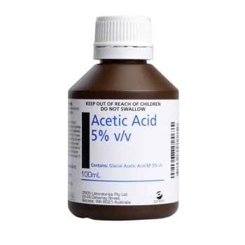 Acetic Acid Solution, 3% 100mL, 5% 100mL - Each