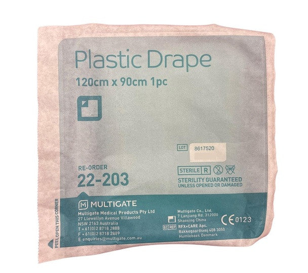 Recyclable Plastic Drape Sheet 120 x 90cm Sterile 100 per