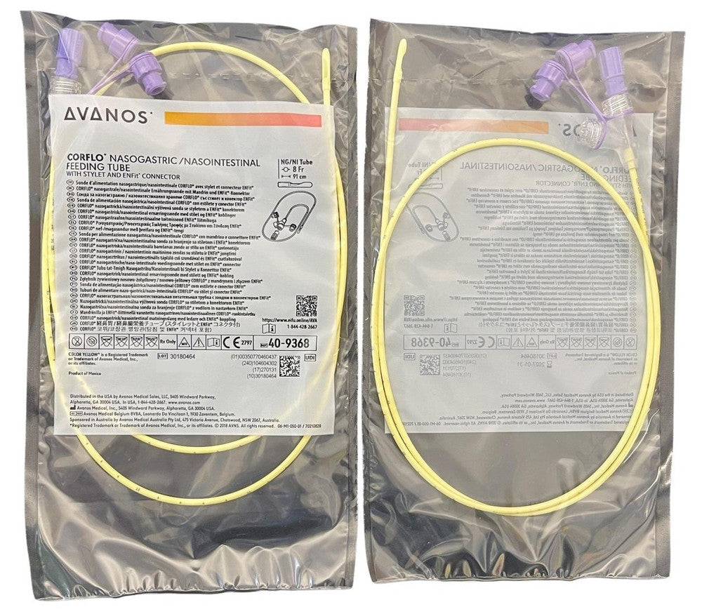 Avanos Corflo Nasogastric/Nasointestinal Feeding Tube 91cm With Stylet and ENFIT