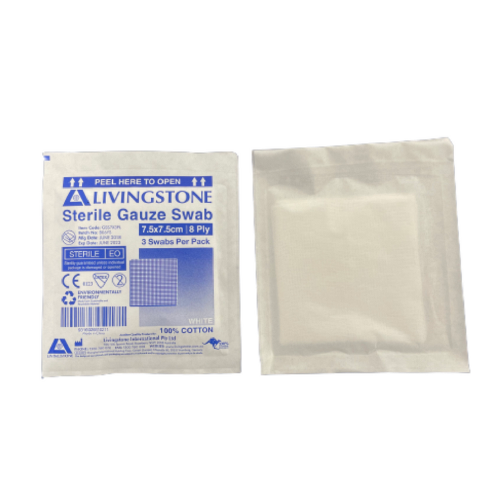 Sterile Gauze Swabs 7.5 x 7.5 cm x 8 ply