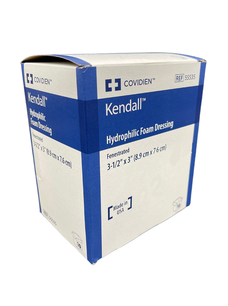Kendall Hydrophilic Foam Dressing 8.9 X 7.6Cm Fenestrated Sterile (55535)