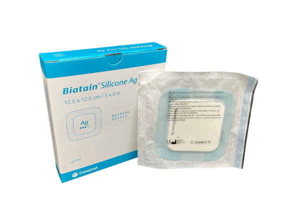 Coloplast Biatain Silicone Ag Adhesive Foam Dressing 12.5cm x 12.5cm, Each (39638)