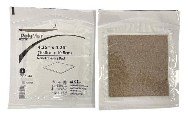silver non-adhesive pad dressing PolyMem Max Silver 8x8 inch Non-Adhesive PolyMeric Membrane Dressing Box of 5