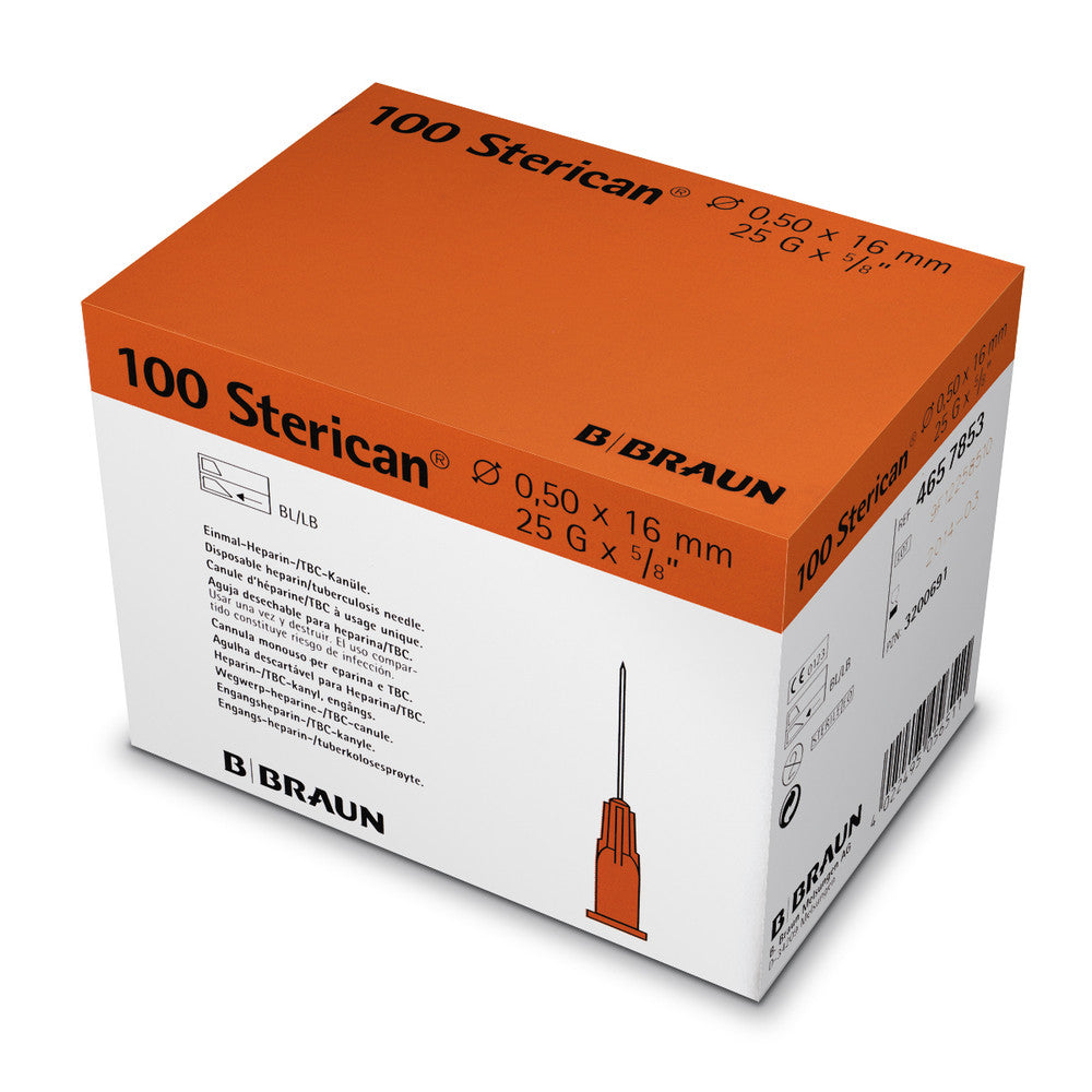 B. Braun Sterican Orange 25G x 5/8Inc 0.50 x 16