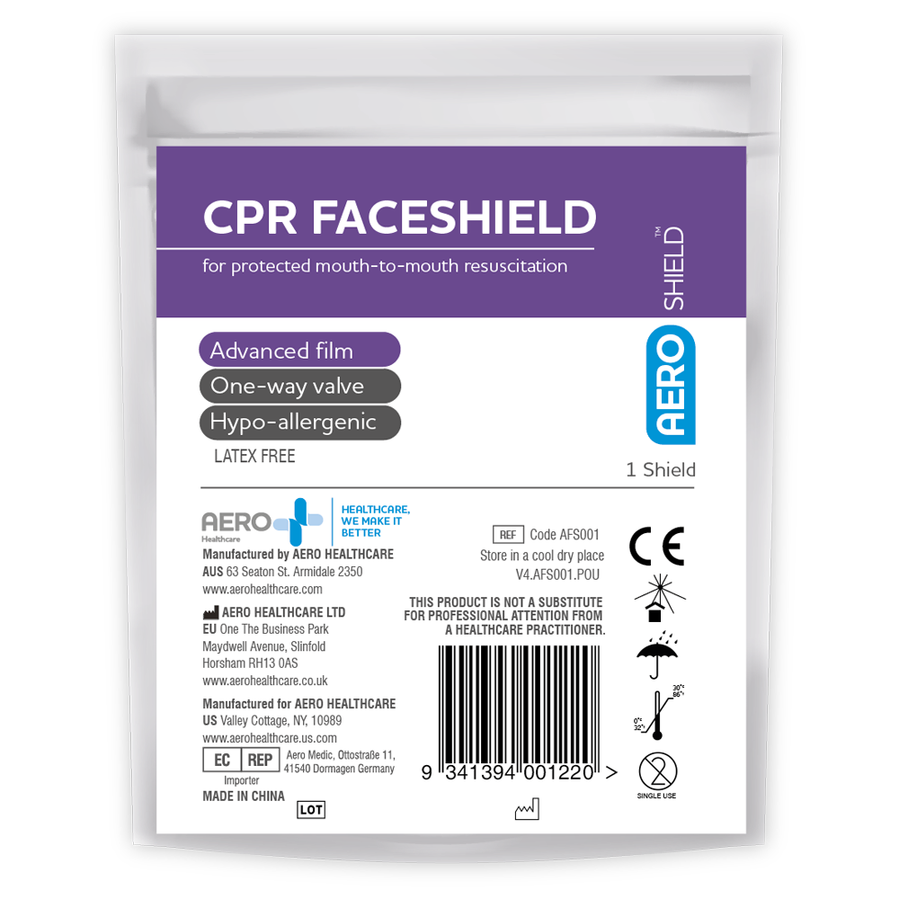 AEROSHIELD Disposable CPR Face Shield For mouth to mouth resuscitation