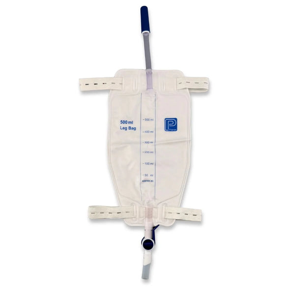 Premier Leg Bag Sterile Flip Tap 10cm 500mL with 10cm Inlet Tube