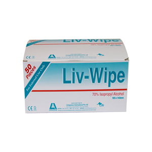 Liv Wipe Antibacterial Alcohol Cleaning Sanitiser Wipe XLarge 70% Isopropyl